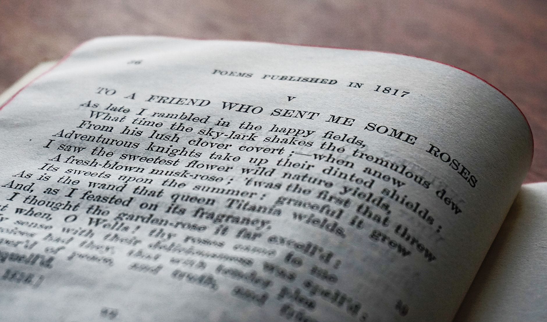 poem on book page